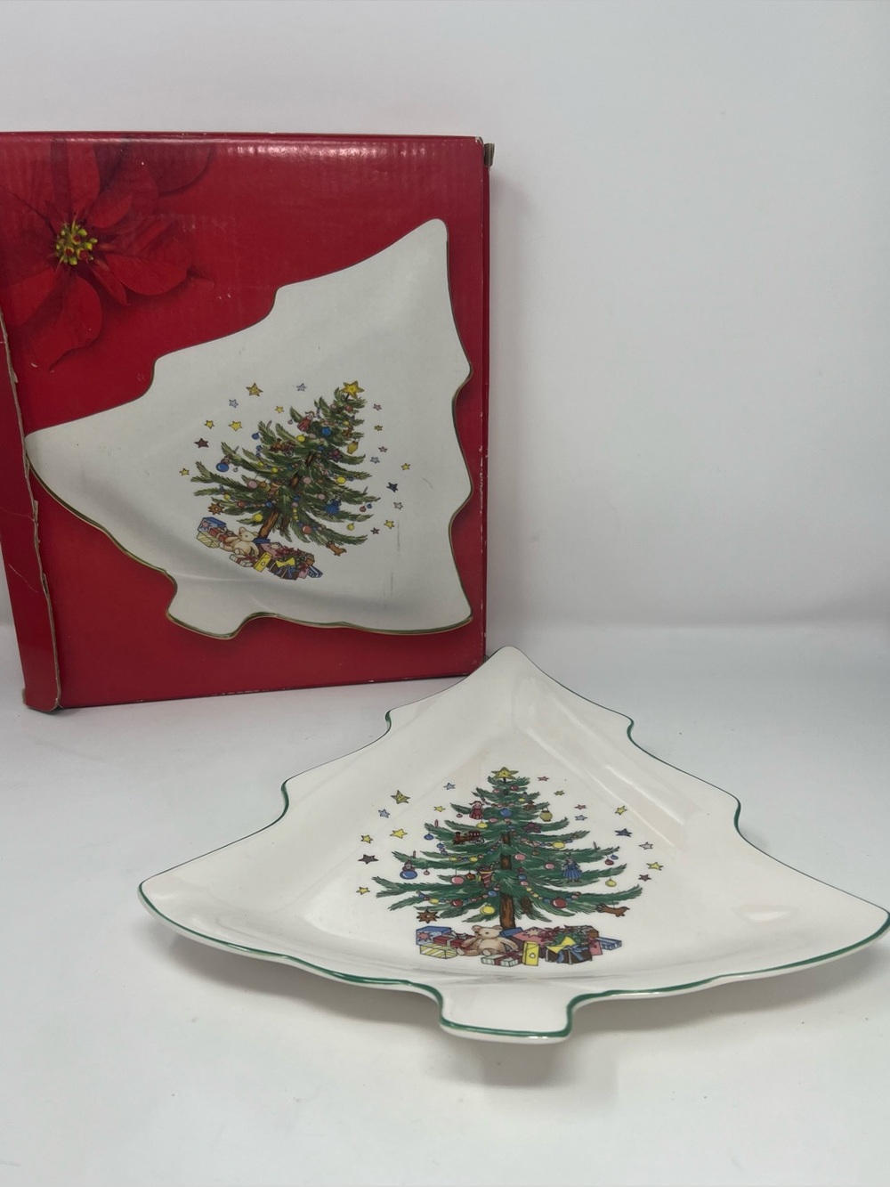 Nikko Christmastime 11" Christmas Candy Dish/Serving Plate Christmas Vintage